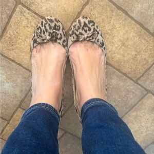 Manolo Blahnik Leopard Print Flats with kitten heels